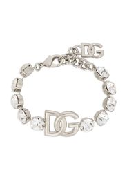 Dolce & Gabbana logo crystal-embellished bracelet - Silver