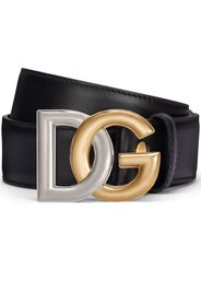 Dolce & Gabbana logo-buckle leather belt - Black