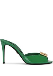 Dolce & Gabbana logo-plaque stiletto sandals - Green