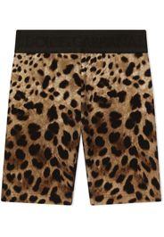 Dolce & Gabbana Kids leopard-print biker shorts - Brown