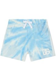 Dolce & Gabbana Kids tie-dye print cotton shorts - Blue