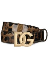 Dolce & Gabbana KIM DOLCE&GABBANA leopard-print logo-buckle belt - Brown