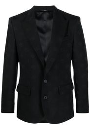 Dolce & Gabbana logo-jacquard single-breasted blazer - Black