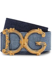 Dolce & Gabbana logo-buckle cotton belt - Blue