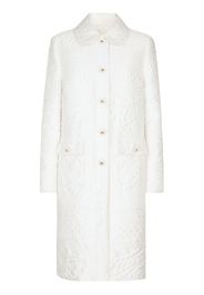 Dolce & Gabbana floral-jacquard belted coat - White