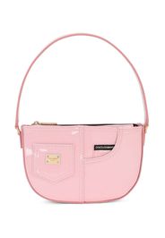 Dolce & Gabbana Kids patent-finish leather shoulder bag - Pink
