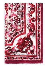 Dolce & Gabbana Majolica cashmere scarf - White