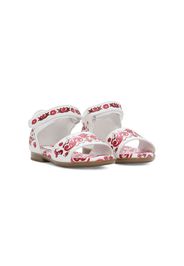 Dolce & Gabbana Kids Majolica-print open toe sandals - White