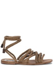 Dolce & Gabbana tie-fastening rope sandals - Brown