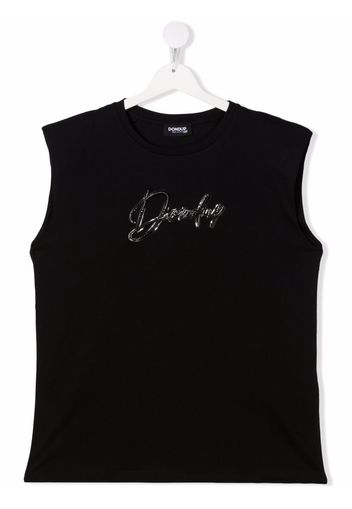 DONDUP KIDS TEEN logo-print vest - Black
