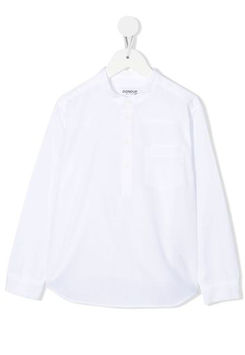 DONDUP KIDS collarless cotton shirt - White