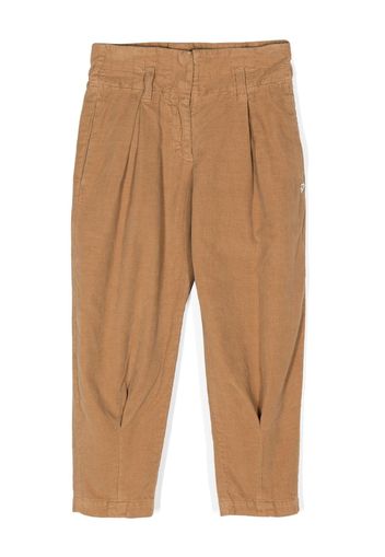 DONDUP KIDS high-waisted tapered leg trousers - Brown