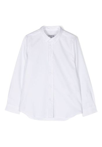 DONDUP KIDS logo-embroidered long-sleeve shirt - White