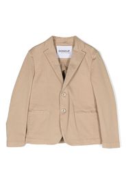 DONDUP KIDS logo-lettering single-breasted blazer - Brown