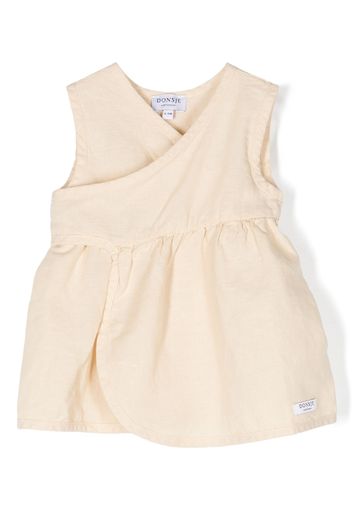 Donsje wrap-design sleeveless dress - Neutrals