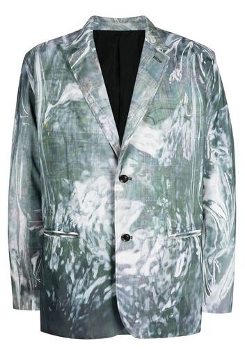 Doublet abstract-print single-breasted blazer - Green