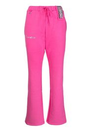 Doublet rhinestone-logo detail track pants - Pink