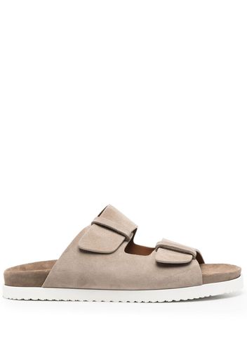 Doucal's crossover strap suede sandals - Grey