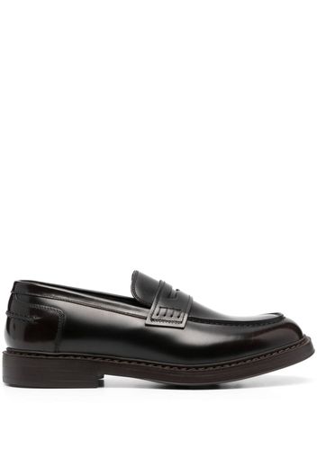 Doucal's penny-slot leather loafers - Brown