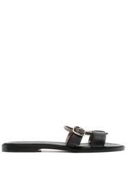 Doucal's Fibbia buckle-detail leather sandals - Black