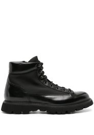 Doucal's lace-up panelled ankle boots - Black