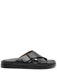 Doucal's crossover-straps leather slides - Black