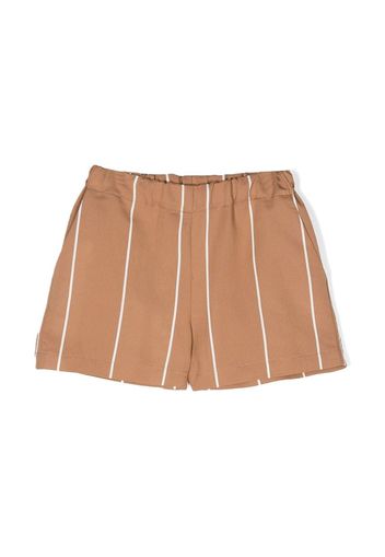 Douuod Kids striped straight-leg shorts - Brown