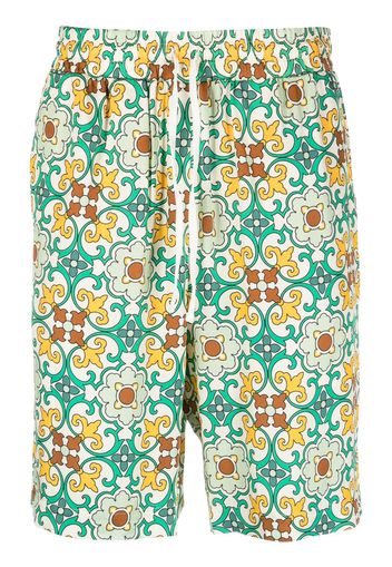 Drôle De Monsieur Faïence printed shorts - Green