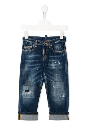 Dsquared2 Kids distressed straight leg jeans - Blue