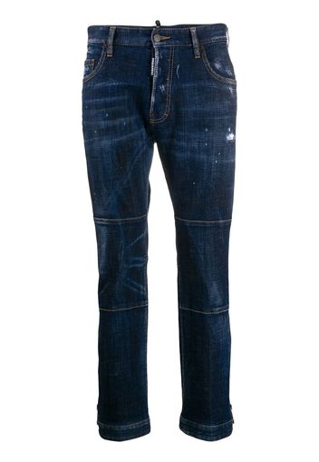 Dsquared2 panelled cropped jeans - Blue