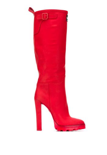 logo knee-length boots