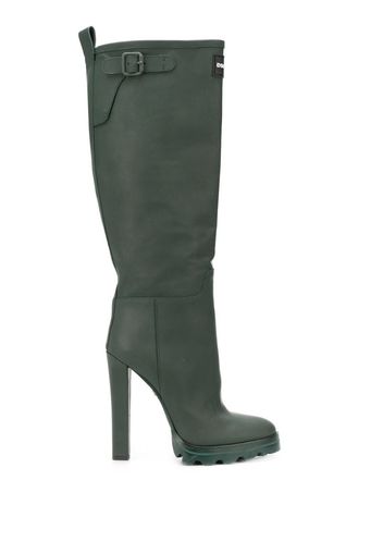 stiletto-heel knee-high rain boots