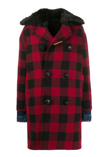double-breasted checked coat