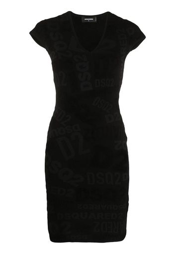 chenille logo print dress