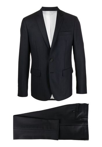 two-piece chevron wool twill suit