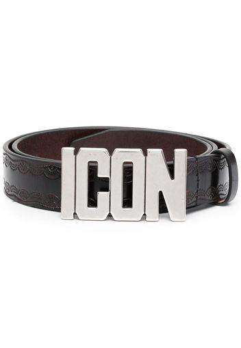 Dsquared2 logo-plaque buckle belt - Black