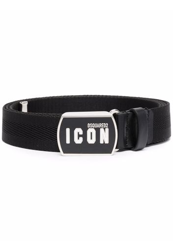 Dsquared2 logo-patch buckle belt - Black