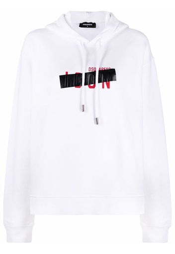 Dsquared2 blocked-logo print hoodie - White