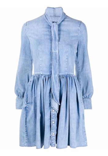 Dsquared2 pussy-bow long-sleeved dress - Blue