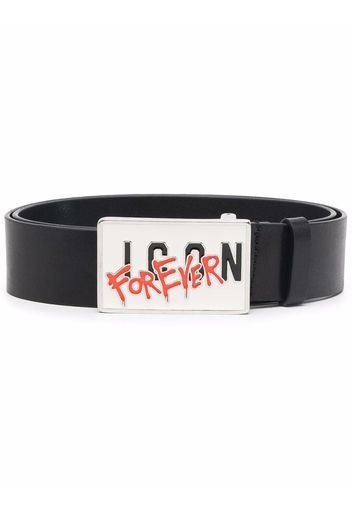 Dsquared2 logo-plaque leather belt - Black