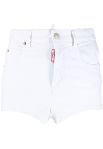 Dsquared2 Honey logo-patch denim mini shorts - White