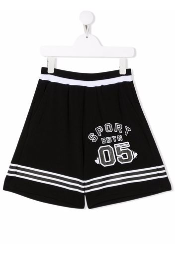 Dsquared2 Kids Sport-print track shorts - Black