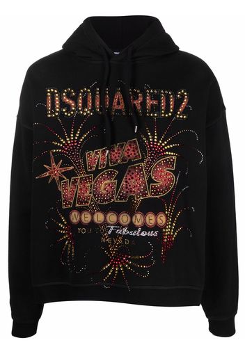 Dsquared2 Las Vegas print cotton hoodie - Black