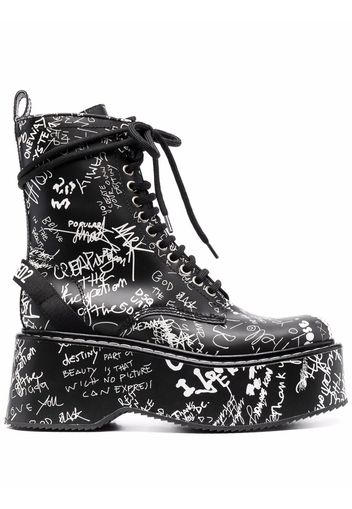 Dsquared2 graphic-print lace-up boots - Black