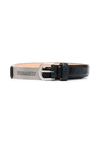 Dsquared2 Kids crocodile-effect leather belt - Black