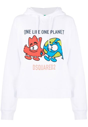 Dsquared2 graphic-print cotton hoodie - White