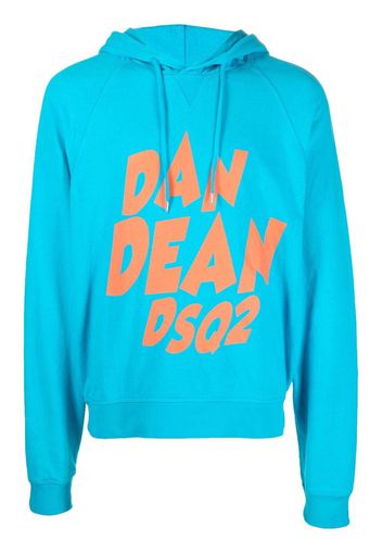 Dsquared2 logo drawstring hoodie - Blue