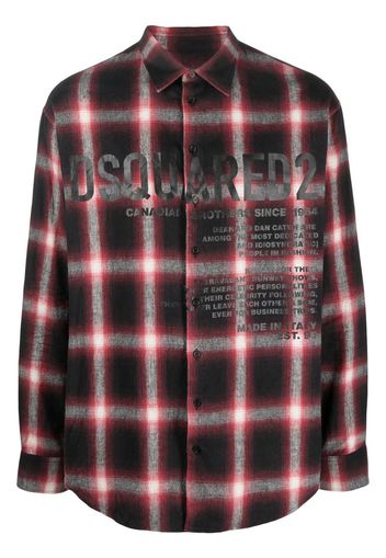 Dsquared2 logo-print checked cotton shirt