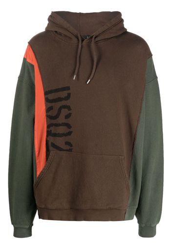 Dsquared2 colour-blocked logo-print hoodie - Brown