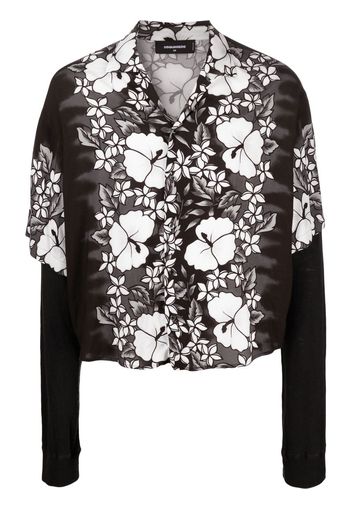 Dsquared2 floral-print layered shirt - Black